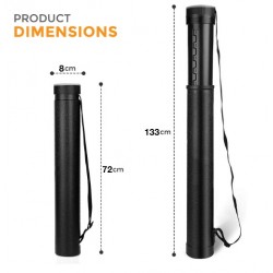 أنبوب لحفظ الوسائل والرسومات والخرائط والوثائق بلاستيكي، مقاوم للماء قابل للتعديل قطر8 سم * ارتفاع 133سم (أسود)